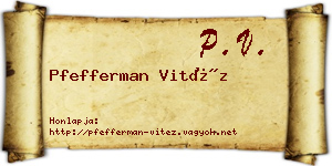 Pfefferman Vitéz névjegykártya